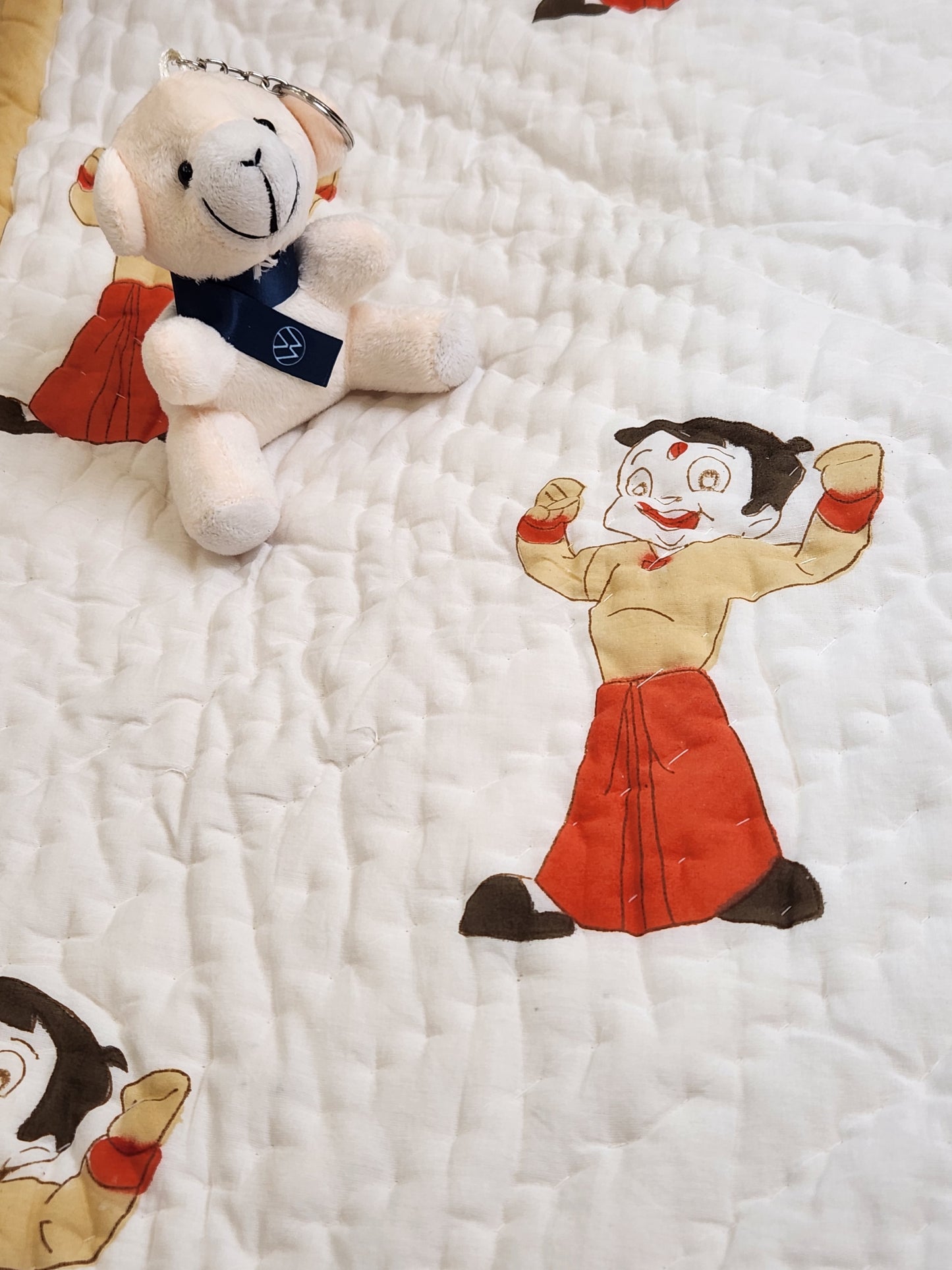 CHHOTA BHEEM HANDBLOCKED REVERSIBLE MULMUL BABY QUILT