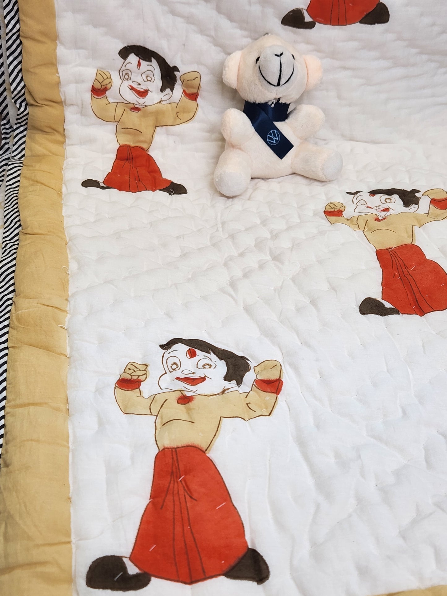 CHHOTA BHEEM HANDBLOCKED REVERSIBLE MULMUL BABY QUILT