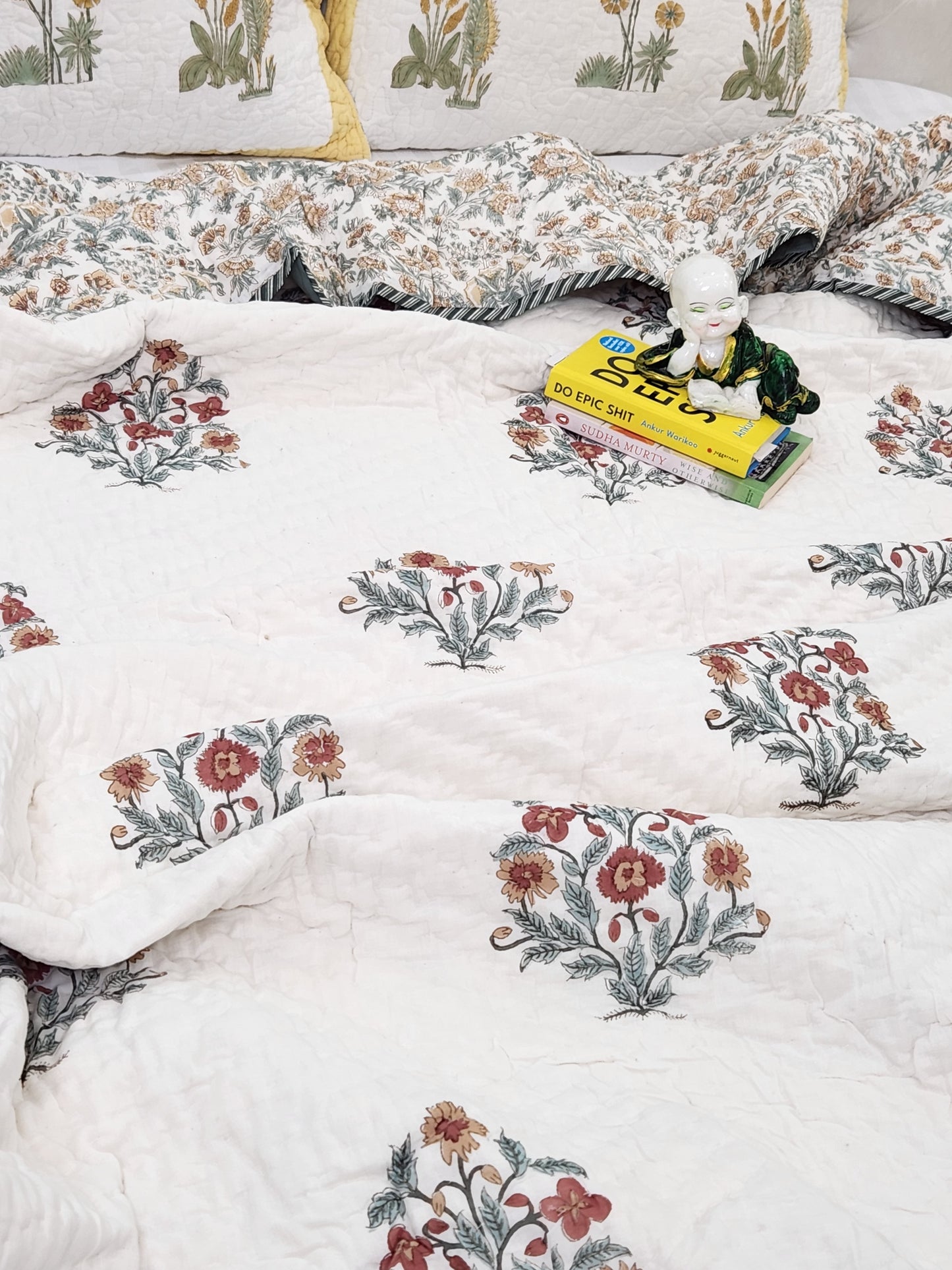 HANDBLOCKED DOUBLE BED QUILT