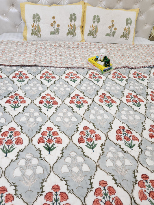 HANDBLOCKED DOUBLE BED QUILT / AC COMFORTERS