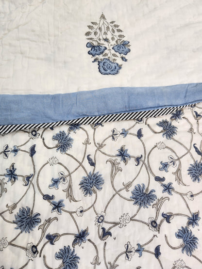 HANDBLOCKED DOUBLE BED QUILT