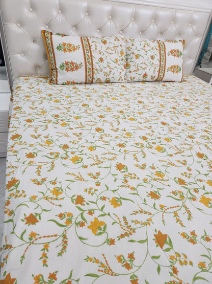 COTTON BEDSHEET WITH TWO PILLOW COVERS