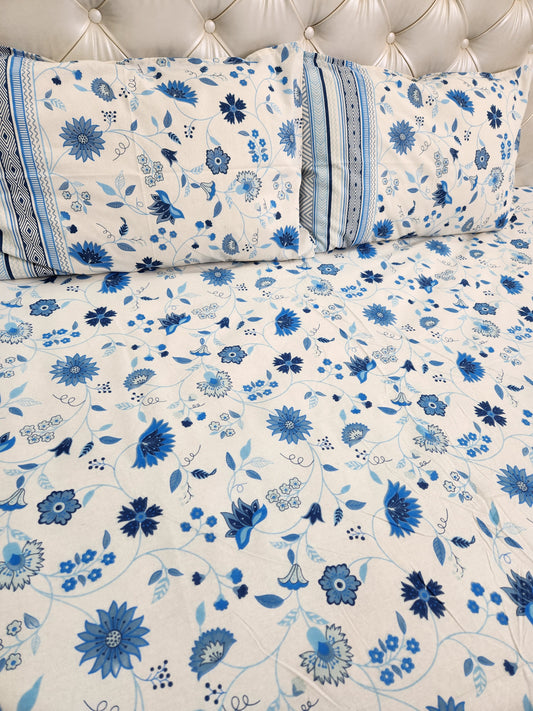 COTTON BEDSHEET WITH TWO PILLOW COVERS