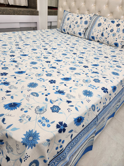 COTTON BEDSHEET WITH TWO PILLOW COVERS