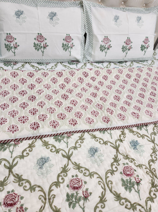 HANDBLOCKED DOUBLE BED QUILT