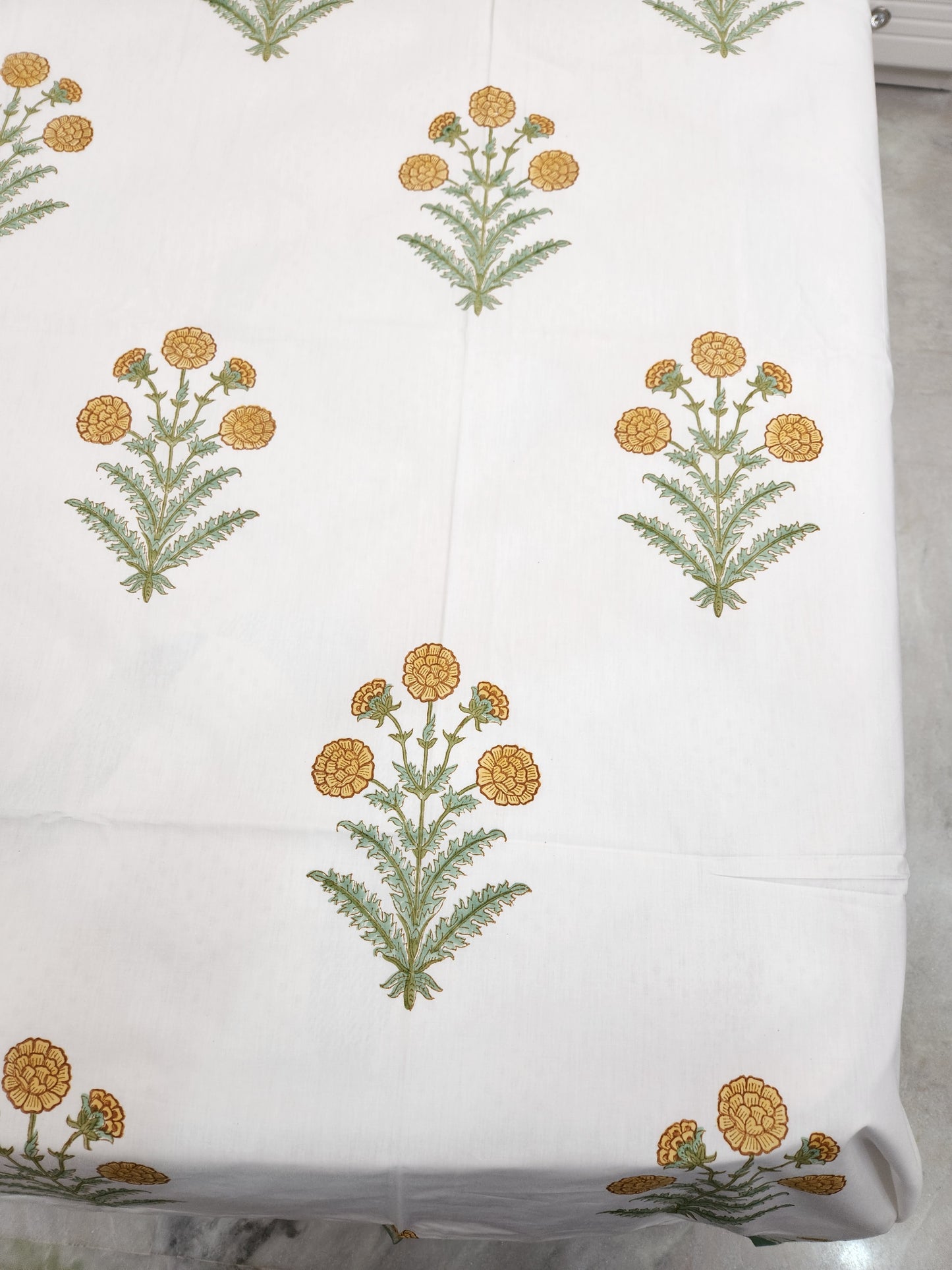 HAND BLOCK PRINTED BEDSHEET WITH TWO PILLOW COVERS