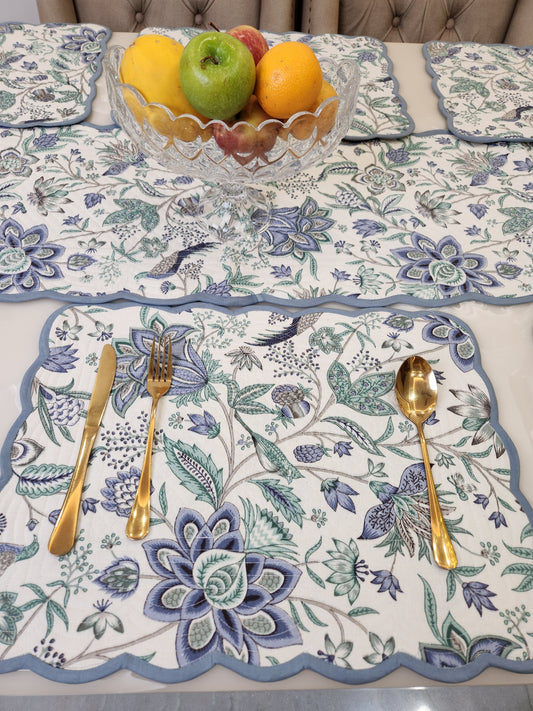 REVERSIBLE QUILTED TABLE RUNNER AND MATS