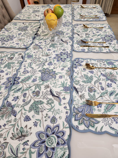 REVERSIBLE QUILTED TABLE RUNNER AND MATS