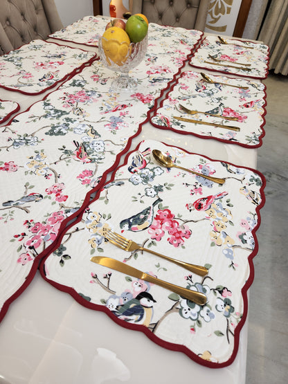 REVERSIBLE QUILTED TABLE RUNNER AND MATS