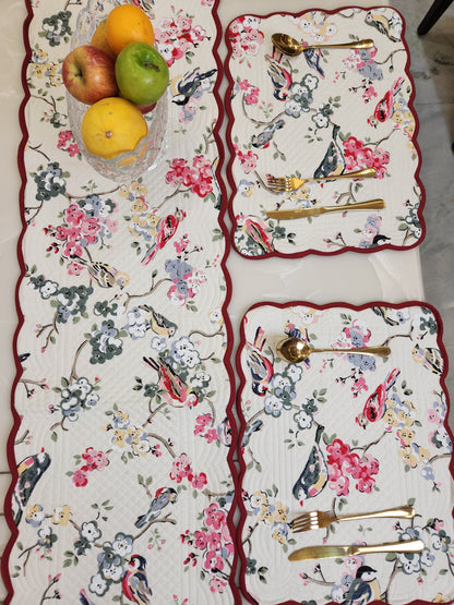 REVERSIBLE QUILTED TABLE RUNNER AND MATS