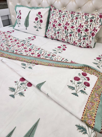 REVERSIBLE HAND BLOCK PRINTED DOUBLE BED DOHAR / SUMMER BLANKET / AC BLANKET