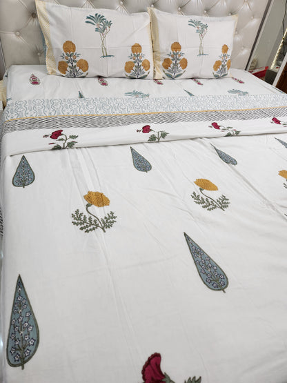 REVERSIBLE HAND BLOCK PRINTED DOUBLE BED DOHAR / SUMMER BLANKET / AC BLANKET