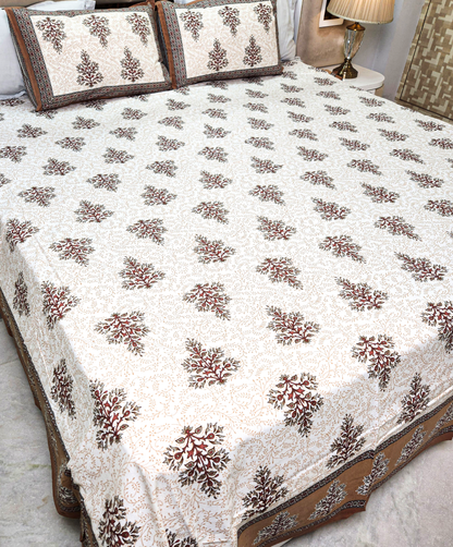 COTTON BEDSHEET WITH TWO PILLOW COVERS