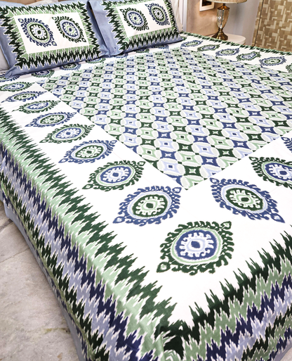 COTTON BEDSHEET WITH TWO PILLOW COVERS