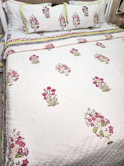 GULDASTA HANDBLOCKED DOUBLE BED QUILT