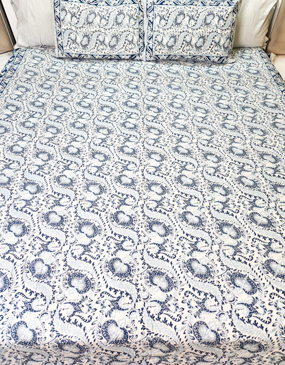 COTTON BEDSHEET WITH TWO PILLOW COVERS