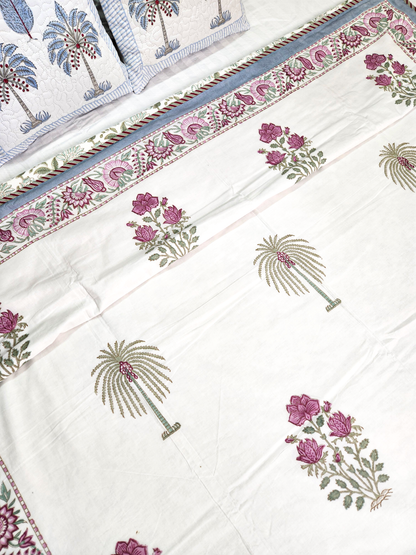 ABSTRACT ELEGANCE REVERSIBLE HAND BLOCK PRINTED SINGLE BED DOHAR / SUMMER BLANKET / AC BLANKET