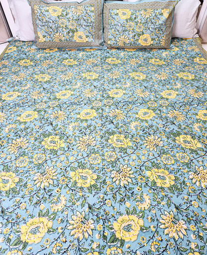 COTTON BEDSHEET WITH TWO PILLOW COVERS