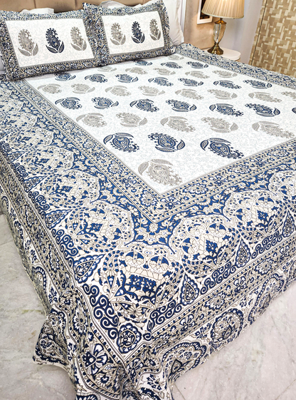 COTTON BEDSHEET WITH TWO PILLOW COVERS