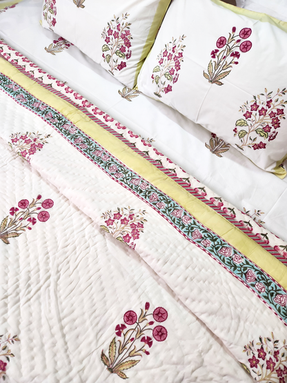 GULDASTA HANDBLOCKED DOUBLE BED QUILT