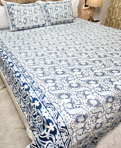 COTTON BEDSHEET WITH TWO PILLOW COVERS