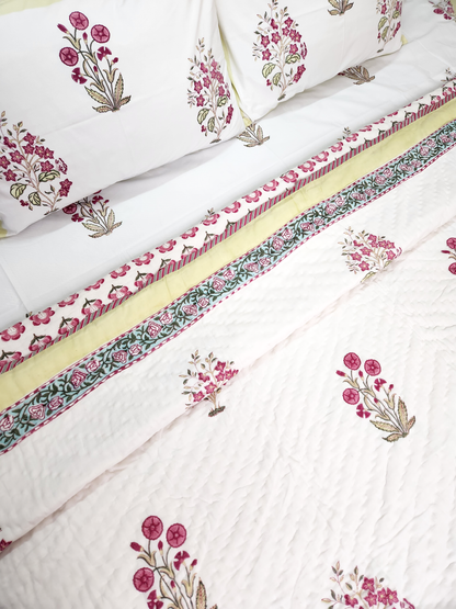 GULDASTA HANDBLOCKED DOUBLE BED QUILT