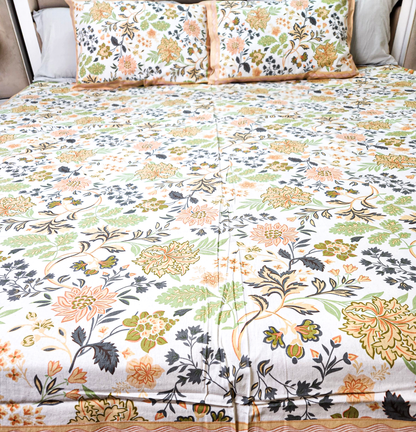 COTTON BEDSHEET WITH TWO PILLOW COVERS